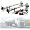 RATSTONE Tromba Camion 12v,150db Air Horn Cromato,Trombe Camion Con Compressore,Universale Per Auto, Moto,Barche - Incl. Kit Di Montaggio e Tubo Flessibile