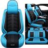 NOBQUA Coprisedili Auto Universali per 5 Posti in Vera Pelle-Compatibili con BMW X1 X2 X3 X4 X5 X6 X7 - Impermeabili, Antiscivolo-Set Completo per SUV e Berlina
