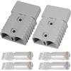Choonjin 2pcs Connettori Elettrici 175a 600v, Spinotti Elettrici Rapidi, Morsetti Elettrici Connettori, per Auto, Rimorchio, Trailer, Verricello (Grigio)