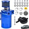 Bavooty Car Oil Catch Tank Can,Blu 300ml Flaconi Decanter Vapori Olio per Auto,Serbatoio per Auto in Alluminio,Decanter Serbatoio con Filtro Dell'aria,decanter Vapori olio,Facile da Installare e Utilizzare