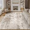 HUGEAR Tappeto Salotto Moderno 200x300cm Marrone Grigio | Lavabile in Lavatrice, Antiscivolo, Astratto, Naturale, Pelo Corto, Cameretta, Scendiletto, Ufficio