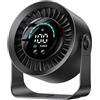 KIMMOO Ventilatore da tavolo ricaricabile USB per camera da letto, 100 velocità, rotazione a 360°, design a parete, ventilatore da tavolo portatile con display a LED, ventola di raffreddamento