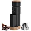 wirsh Macinacaffè wirsh Geimori T38 Plus, macina caffè elettrico portatile con macina conica, impostazioni di macinazione continua da fine a grossolana per espresso, gocciolamento, francese, uso domestico e