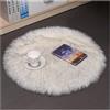 Hrlace Tappeto rotondo in finta pelliccia di pecora, lavabile, morbido e soffice, effetto pelliccia, per decorare la casa, bianco, 45 x 45 cm, colore: bianco 2#, 45 x 45 cm