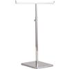 Luwecf Espositore Borse Porta Borse Stand Gioielli Acciaio Inossidabile Altezza Regolabile Supporto Foulard da Tavolo con Ganci Doppi Base Antiscivolo, Argento