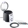 Rosenstein & Söhne mini friggitrice: Compatto Friggitrice da tavolo con set per fondue, 0,9 litri, 840 watt (mini fondue elettrico, da tavolo, pentola)