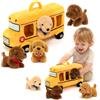OUOZZZ Set di Peluche Gatto - 5 Gattini Morbidi con Cuccia in Peluche - Giocattolo Ideale per Bambini