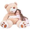 IKASA Orso Teddy Gigante con Grandi Orme Morbido Felpato Giocattolo Ripieno Animali (Marrone, 100cm)