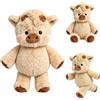 ANNIUP Mucca in peluche con mucca che corre, 40 cm, cachi | Peluche interattivo, mucca che corre, simpatico animale, cuscino decorativo per camera da letto, regalo di Natale per bambini