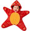 Meaunzyl Vestito Zucca Neonato, Baby Starfish Carino Halloween Costume Neonata,0‑12M | Costume da zucca caldo Footie con cappuccio Star pagliaccetto zip up all-in-one accogliente party loungewear neonati