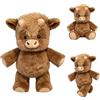 ANNIUP Mucca in peluche con mucca in corso, 40 cm, marrone | Peluche interattivo, mucca che corre, simpatico animale, cuscino decorativo per camera da letto, regalo di Natale per bambini