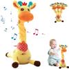 AUQUK Giraffa Di Peluche Luminosa E Cantante,Giraffa Musicale Cantante | EFunzione Luce E Ripetizione Vocale,Registrazione E Ripetizione Di Cosa Dici, Regali Per Ragazzi E Ragazze