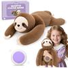 Joyreal Peluche Sloth Ponderato e Vibrante per Adulti, 1.5kg per Ansia e Stress, con Tasca Vibratore Nascosta, Effetto Massaggio Pressione Calmante per Dormire, Regalo Originale per Relax