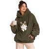 XKrmp Pet Pouch Hoodie for Cats And Small Dogs, Oversized Fleece Pullover | Kangaroo Pocket Sweatshirt - Drawstring Hood - Ribbed Cuffs - Cozy Pet Lover Gift, for Cats & Small Dogs 2-15 Lbs