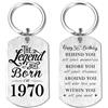 Yobent Regalo per il 56° compleanno da uomo 1969, regalo di compleanno per 56 anni, regalo per donne, Happy 56th Bday Portachiavi lui lei, The Legend was Born in 1969, Argento, 2*1.1inch