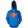 Superman Shield Logo Uomo Felpa con Cappuccio Blu Regular
