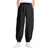 JiAmy Y2K - Pantaloni cargo da ragazza, stile streetwear, con tasche multiple, in cotone, a vita alta, stile hip hop, per danza e danza per bambini 5-14 anni