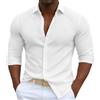 Generic Camicia da uomo a maniche lunghe a costine con bottoni, stile casual | Abbigliamento verticale Texture Slim Bodybuilder Outfit Solid Color Smart Holiday Wear Beach Vacation Tops