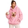 XKrmp Pet Pouch Hoodie for Cats And Small Dogs, Oversized Fleece Pullover | Kangaroo Pocket Sweatshirt - Drawstring Hood - Ribbed Cuffs - Cozy Pet Lover Gift, for Cats & Small Dogs 2-15 Lbs