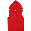 Spring&Gege Canotta da Ragazzo con Zip Intera Senza Maniche con Cappuccio Basic Cerniera Canotte Felpa con Tasche