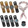 NBEADS 8 pezzo 8 stili Anello per Sciarpa In Pelle PU, Fibbia Decorativa Retrò con Lega, Turchese Sintetico, Stile Vintage Western, Porta Sciarpa Foulard Copricapo, Scialle, Accessori Da Cowboy