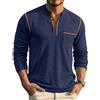 COOFANDY Maglietta Uomo Manica Lunga Henley Shirt S-4XL | Basic Maglia Henley Tshirt, T-Shirt Manica Lunga