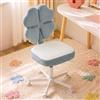 VINGLI Sedia Girevole a Forma di Quadrifoglio Portafortuna in Tessuto, Sedia Scrivania Cameretta Regolabile in Altezza, Sedia per Trucco, Camera da Letto, Studio e Lavoro Domestico (Blu e Grigio)