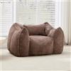 ZKLOEP Pouf gigante, divano da pavimento in pelliccia sintetica con cuscino, grande, confortevole, per adulti e bambini, per soggiorno, camera da letto, appartamento, cachi