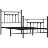 KTHLBRH Giroletto in Acciaio Nero 90x190 cm con Testiera | Base letto con doghe incluse, spazio contenitore sotto, struttura verniciata a polvere