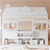 Gojyjqytupo Letto a soppalco, letto per bambini, design raffinato a forma di casa