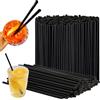 Zuuyye - 100 Cannucce Riusabili in Plastica (26 cm x 6 mm) - Senza BPA & Durevoli - Ideali per Cocktail, Frullati, Feste ed Eventi - Colore Nero