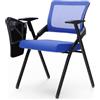 Rcynview Sedie Pieghevoli Salvaspazio con Braccioli per Casa Ufficio Riunioni, 1 | 50x55x89cm Sedie da Conferenze Blu con Seduta Imbottita Pannelli Pieghevoli, Sedia Ufficio Ergonomica in Rete Traspirante