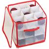 Infactory organizzatore: Scatola per riporre Palline di Natale, per 27 Palline con Ø Fino a 10 cm, Coperchio con Zip sopra e sotto, Maniglie per Il Trasporto (Scatola biglie, Contenitore di Natale)