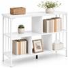 KOMFOTTEU Libreria Verticale a 3 Livelli in Legno, 109x34x76 cm (Bianco) | Libreria Scaffale da Terra con 5 Scomparti e Struttura in Metallo, Mobile Portaoggetti Salvaspazio per Studio e Soggiorno