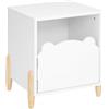 ATMOSPHERA CREATEUR D'INTERIEUR Atmosphera - Comodino per bambini, morbido, bianco, L 35,5 x H 40 cm, porta design orso, gambe in pino, per camera da letto, mobile di stoccaggio
