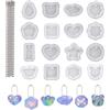 IFTHGIO 16 Stampo Silicone Ciondolo, Stampi Portachiavi Resina Epossidica | Stampi Per Gioielli Fai Da Te,Sapone Stampo Per Candele Riutilizzabile,Con Fori,Per Realizzazione Di Collane, Bracciali