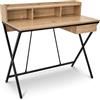 AKORD Scrivania per Computer FLEXO Industriale Rovere Artisan 100 Cm | Scrivania Con 1 Cassetto, 1 Ripiano, Scrivania Da Ufficio Con Gambe Stabili, Nere