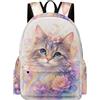 TPISLI Zaino Scolastico Cat Bambino Classe 2-4 Zainetto Kitten per Bambini 7-11 Anni Cartella Studenti Moderno Leggero Gita Uso Quotidiano Outdoor Uso Quotidiano