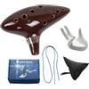 tintoke OcarinaAlto C,ZeldaOcarina Ceramica,Ocarinaa12 fori,Ocarina (caffè) | 12 Foro Ocarina di Ceramica Alto C,Viene fornito con poggiamano,custodia protettiva,corda, libro di canzoni