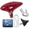 tintoke OcarinaAlto C,ZeldaOcarina Ceramica,Ocarinaa12 fori,Ocarina (rosso) | 12 Foro Ocarina di Ceramica Alto C,Viene fornito con poggiamano,custodia protettiva,corda, libro di canzoni