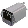 ELCART Spina di alimentazione AC tripolare VDE C14 da pannello con filtro EMI/EMC e portafusibile 5x20mm
