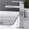 SHANFO Rubinetto Bagno Lavabo Alto, Rubinetto per Lavabo Girevole a 360°, Miscelatore Monocomando Lavabo Cascata, Fredda e Calda Regolabile, Nichel Spazzolato, 6M2OK-T