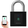eLinkSmart Lucchetto con cuscinetto apribile tramite impronte digitali o app, Keyless Big Lucchetto pesante, per sbloccare il set di dati, impermeabile, antifurto, indicatore di batteria, USB