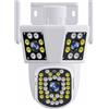 SHEHUALI Videosorveglianza, Telecamera IP Wi-Fi da esterno 6K 12MP con rilevamento del movimento, telecamera PTZ, di sicurezza impermeabile a tre lenti e tre schermi(6K 12MP ADD 32G)