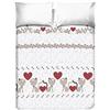 PENSIERI DELICATI Copriletto Matrimoniale 260 x 280 cm, Telo Singolo 100% Cotone Pique, Ideale Come Telo Arredo, Coperta Salva Letto 2 Piazze, Fantasia Gattini Beige, 100% Made in Italy