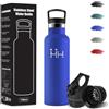 Motswedi Borraccia Termica, 500 ml Senza BPA, Borracce Termiche, 18/8 Acciaio Inossidabile, Borraccia Acciaio Inox, Bottiglia Acqua Con Cannuccia e 2 Coperchi, Borracce per Scuola, Yoga, Alpinismo - Blu reale