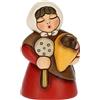 THUN - Donna con Castagne in Ceramica Decorata a Mano, Colore Rosso, Linea Presepe Classico, Decorazioni Natale Casa, 5x4.7x8 cm h