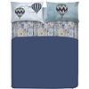 PENSIERI DELICATI Completo Letto Matrimoniale 100% Cotone, Completo Lenzuola Matrimoniali 180x200 Comprensivo di Lenzuolo Sotto, Sopra e 2 Federe, Made in Italy, Fantasia Volare Azzurro