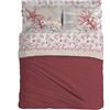 PENSIERI DELICATI Completo Letto Matrimoniale 100% Cotone, Completo Lenzuola Matrimoniali 180x200 Comprensivo di Lenzuolo Sotto, Sopra e 2 Federe, Made in Italy, Fantasia Marina Rosso