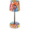 BRILONER - Lampada da tavolo a LED senza fili IP44 con touch, dimmerabile a passi, resistente agli spruzzi, lampada da comodino, lampada da lettura, lampada a LED, 26x10,5 cm, motivo graffiti